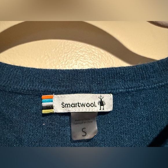 Smartwool Shadow Pine Crew Sweater Wool Blend Deep Marlin Heather Blue small - Picture 5 of 11